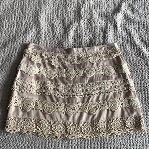 Forever 21 lace skirt in blush.